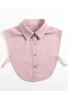 Simple Solid Color Fake Collar 1 Piece - Pink - View 3