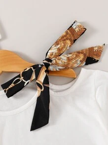 Toddler Girls Butterfly Print Tie Shoulder Tee - White - View 5