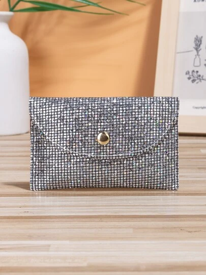 Decoración con lentejuelas, tapa ligera y portátil, tarjeta de identificación para trabajadores de cuello blanco, regalo para mujer, accesorio de regalo para vacaciones, aniversario o cumpleaños, monedero, billetera mini, cartera para mujer, portador de tarjetas de crédito y de visita