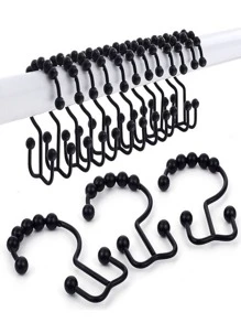 12pcs Shower Curtain Hook - Black - View 1