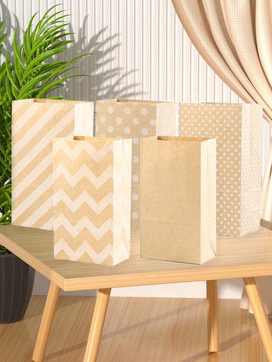 Túi quà tặng họa tiết ngẫu nhiên 12 chiếc, Túi quà tặng giấy họa tiết hình học hiện đại cho bữa tiệc - Nhiều màu - Xem 1