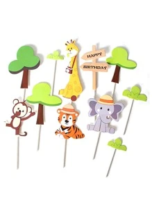 11 cái Bánh Hình Động Vật Hoạt Hình Topper - Nhiều màu - Xem 2