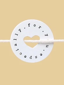 50入組心鏤空禮品圍裹標籤 - 彩色 - 查看 1