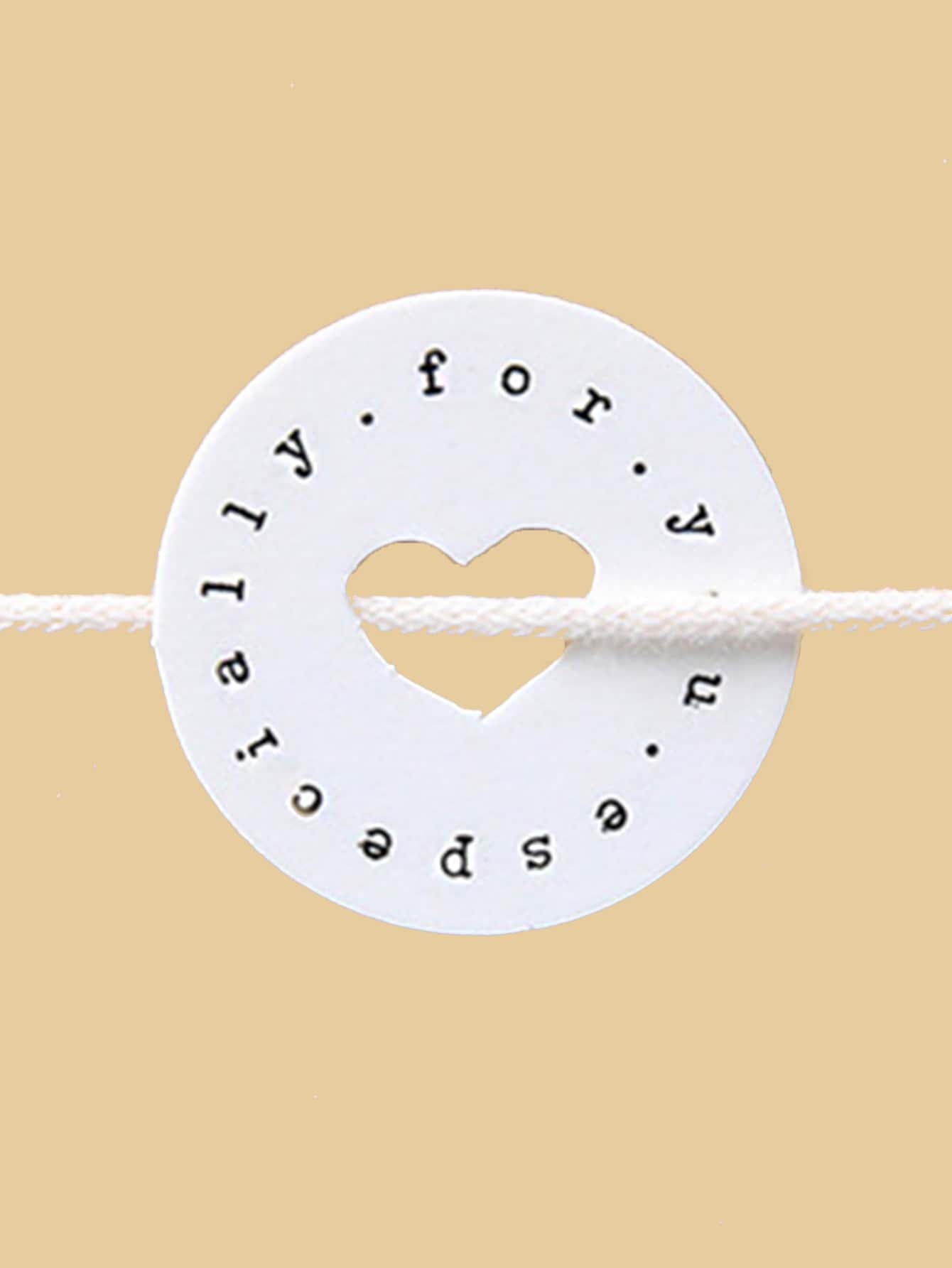 50入組心鏤空禮品圍裹標籤 - 彩色 - 查看 1