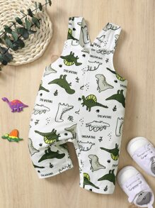 Áo liền quần Em bé Túi Lá thư Khủng long Giải trí - trắng - Xem 1
