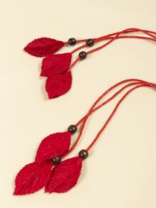 1 件腰绳，带有大花朵装饰，时尚简约的设计，适用于连衣裙和衬衫，夏季波西米亚风格，秋季，万圣节 - 紅色 - 查看 5