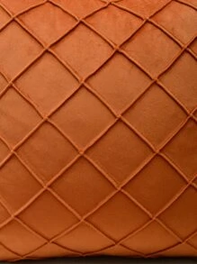 Pintuck Velvet Cushion Cover Without Filler - Orange - View 4