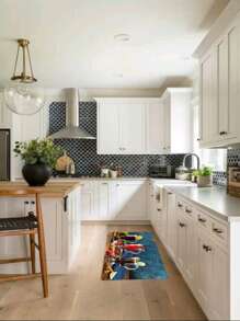 1pc Juice Pattern Non-slip Kitchen Rug - Multicolor - View 2