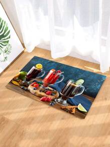 1pc Juice Pattern Non-slip Kitchen Rug - Multicolor - View 4