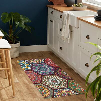1pc Mandala Pattern Non-slip Kitchen Rug