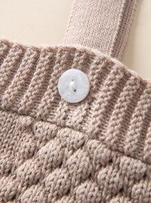 嬰兒背帶針織短褲 - 摩卡棕 - 查看 3