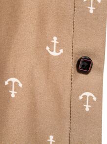 Manfinity Homme Men Allover Anchor Print Loose Shirt - Coffee Brown - View 4