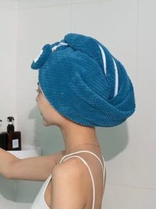 Bow Decor Hair Drying Cap - Blue - View 2