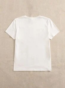 Mulvari Bear & Letter Graphic Tee - White - View 2