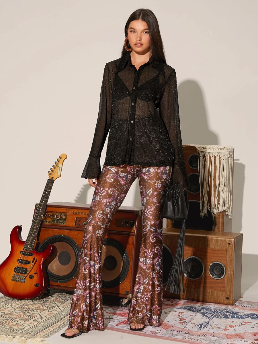 Áo nữ cắt Nút phía trước màu trơn Gợi cảm - màu đen - Xem 1