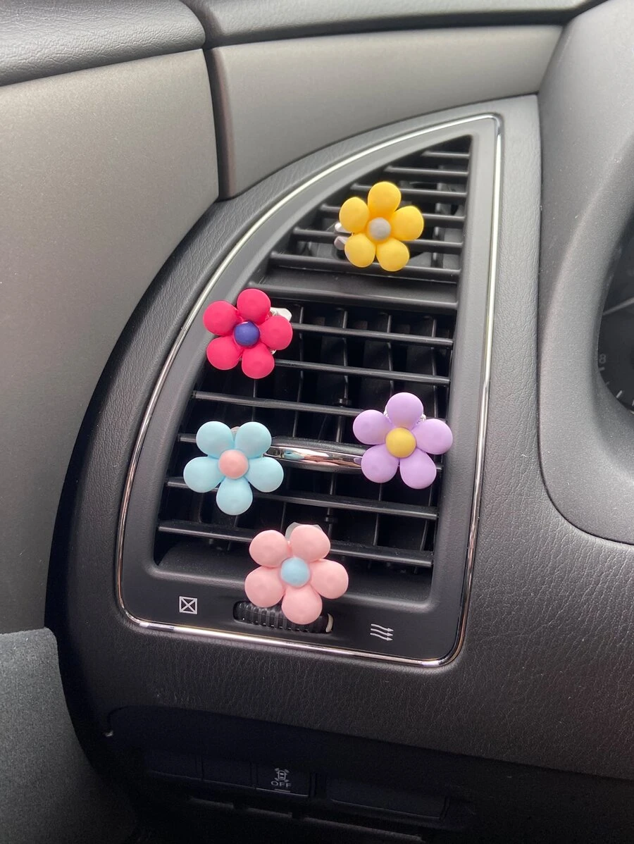 5入組花朵設計汽車出風口夾 - 彩色 - 查看 1