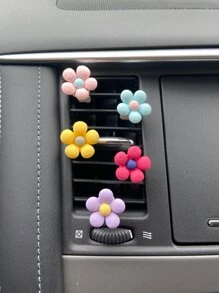 5入組花朵設計汽車出風口夾 - 彩色 - 查看 5