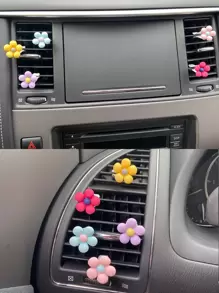 5入組花朵設計汽車出風口夾 - 彩色 - 查看 6