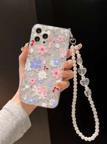 Ditsy Floral 心形珍珠链手机壳 - 彩色 - 查看 1