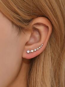 C3244 1PC Đá Cubic Zirconia Trang Trí Tai Nhà Leo Núi Trang Sức Đồng - Bạc - Xem 2