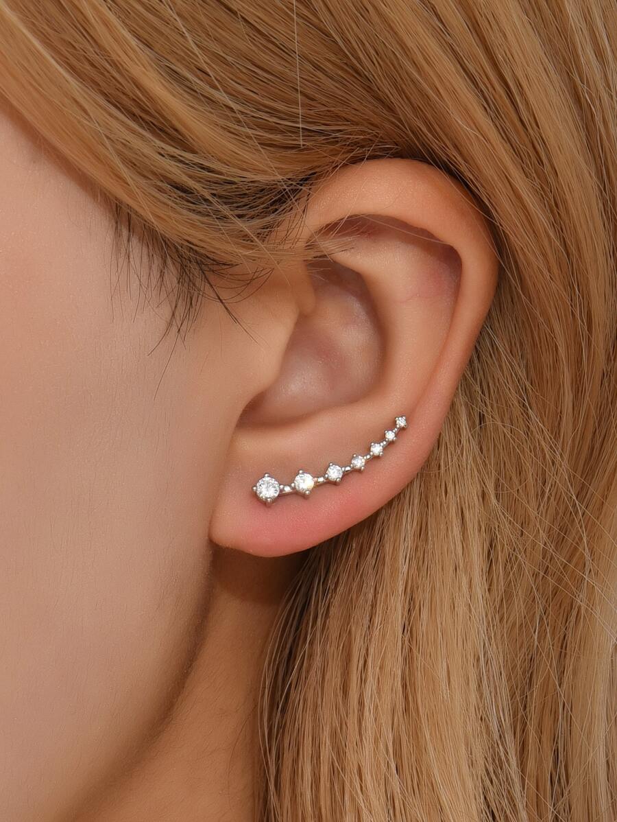C3244 1PC Đá Cubic Zirconia Trang Trí Tai Nhà Leo Núi Trang Sức Đồng