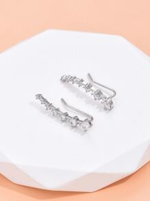 C3244 1PC Đá Cubic Zirconia Trang Trí Tai Nhà Leo Núi Trang Sức Đồng - Bạc - Xem 3