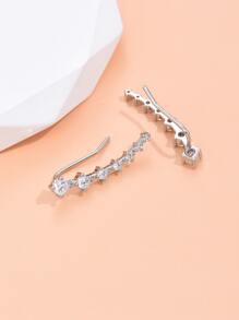 C3244 1PC Đá Cubic Zirconia Trang Trí Tai Nhà Leo Núi Trang Sức Đồng - Bạc - Xem 5