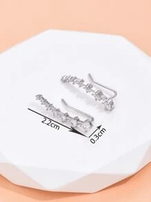 C3244 1PC Đá Cubic Zirconia Trang Trí Tai Nhà Leo Núi Trang Sức Đồng - Bạc - Xem 6