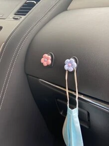 2 piezas Gancho de coche en forma de flor - Multicolor - Ver 1