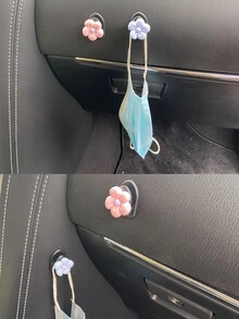 2 piezas Gancho de coche en forma de flor - Multicolor - Ver 4