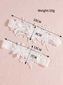 2 chiếc dây đai thêu hoa cho cô dâu - trắng - Xem 7