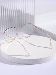 Metal Frame Glasses - Clear - View 3