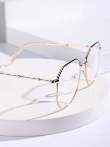 Metal Frame Glasses - Clear - View 4