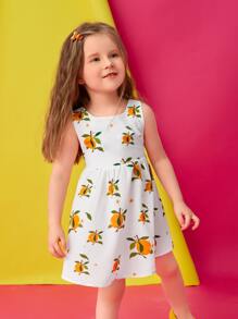Pati Paints 小女童水果印花後綁帶蝴蝶結連衣裙 - 彩色 - 查看 4