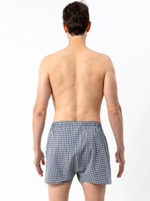 男士格紋印花平角內褲 - 彩色 - 查看 2