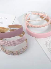 1pc/6pcs Set Elegant Fashion Plaid Pattern Headband, Versatile Hair Accessories For Women & Women Suitable For Outdoor, School, Party, Formal Attire, Gift For Friends,Hairband,Hair Hoop Headbands Head Accessories - Multicolor - View 2