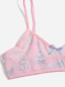 ROMWE Kawaii Cartoon Print Sheer Lingerie Set - Baby Pink - View 4