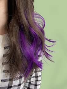 ROMWE Fairycore Phần mở rộng Tổng hợp Nối tóc Kẹp - Màu tím - Xem 1