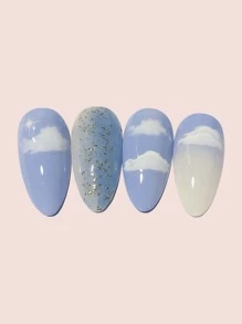 2sheets Cloud Pattern Nail Art Sticker - White - View 2