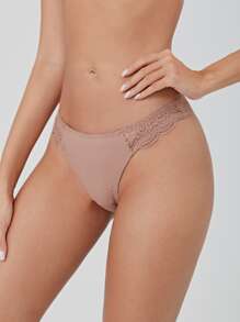 Bragas con encaje en contraste - Rosa vieja - Ver 4