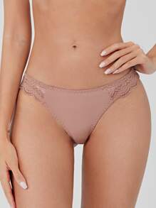 Bragas con encaje en contraste - Rosa vieja - Ver 1