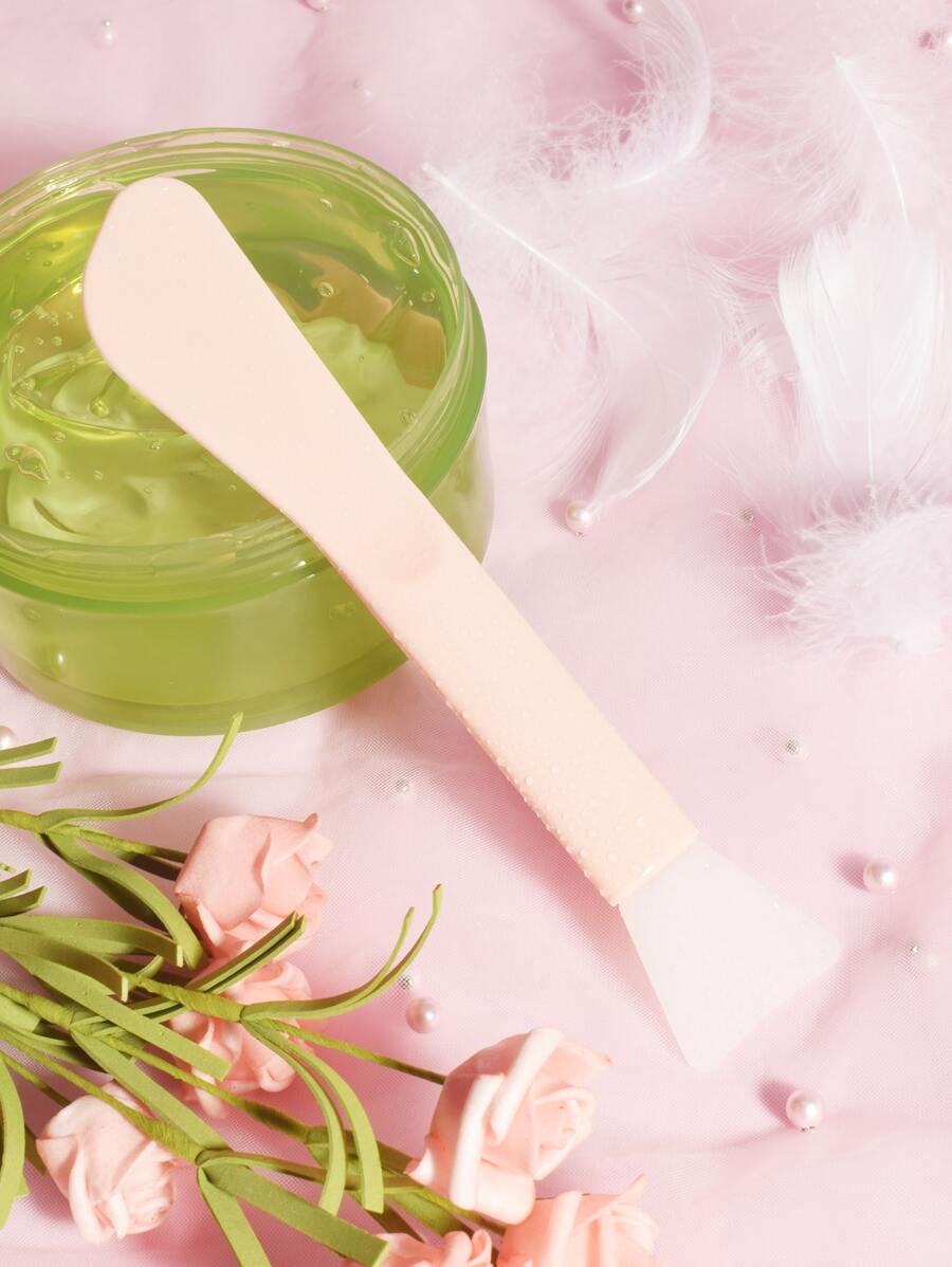 Clean Silicone Facial Sheet Brush, 1pc Face Care DIY Mud Facial Sheet Apply Skin Care Tools - Pink - View 1