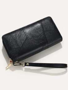 Stitch Detail Checkbook Cover Gift Bag Present For Women Wallet Purse Wallet Long Wallet Wristlet Wallet - Black - View 2