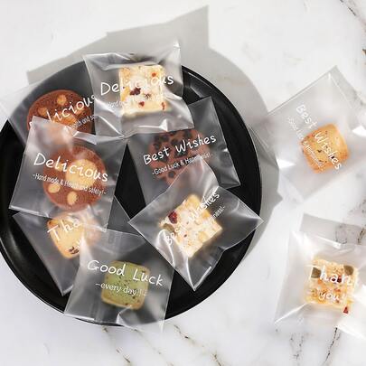 100 chiếc Túi đựng bánh quy tự dính, Túi đựng đồ, Túi kẹo cá nhân bằng nhựa DIY, Túi đựng đồ trang trí, Túi giấy bóng kính để đóng gói Bánh quy, Sô cô la, Đồ ăn nhẹ, Đám cưới, Đồ dùng học tập tiệc tùng Hộp đựng thực phẩm Túi đựng thực phẩm Thích hợp cho bánh quy sô cô la kẹo, v.v.