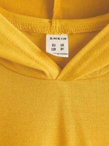 SHEIN Boys Solid Hooded Tank Top - Yellow - View 3