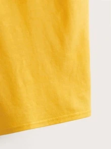 SHEIN Boys Solid Hooded Tank Top - Yellow - View 4