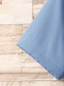 Manfinity Homme Men Letter Patched Detail Pocket Front Shirt Without Tee - Dusty Blue - View 3