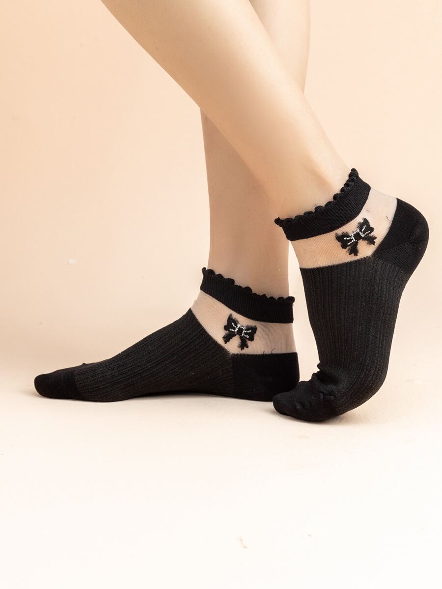 Bow Decor Ankle Socks