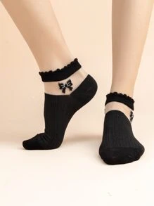 Bow Decor Ankle Socks
