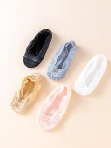 5pairs Baby Contrast Lace Invisible Socks - Multicolor - View 2